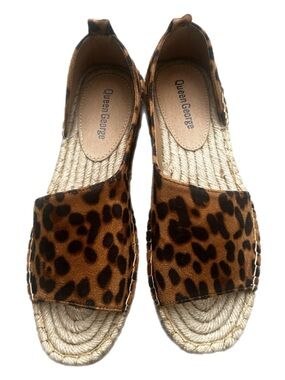 Queen+George Leopard Espadrille Slide - Brown/Black